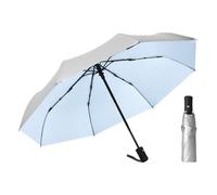 ThreeH Ombrello portatile da viaggio pioggia e protezione solare Ombrello automatico apri e chiudi leggero con rivestimento in argento, Blu