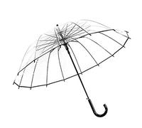 ThreeH Ombrello Sposa Automatico Grande Ombrello Classico Viaggio Ombrello Trasparente Cupola KS10,Black