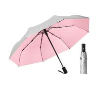 ThreeH Ombrello UV Protezione solare UPF 50+ Ombrello compatto da viaggio automatico apri e chiudi Strato di rivestimento d'argento, Rosa