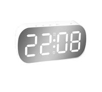ThreeH Smart Mirror Alarm Clock Night Dimming 2 sveglie con Snooze USB Powered Digital Clock per casa/ufficio