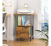 ThreeHio Armadietto per documenti, Piccolo schedario con serratura, Carrello con cassetto, Supporto stampante con stoccaggio, Organizer verticale con ruote, Archivio bloccabile per Home Office