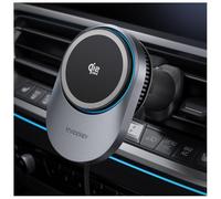 THREEKEY Caricatore magnetico per auto Qi2 da 25 W con ventola di raffreddamento TEC, caricabatterie rapido da 25 W, doppi metodi di installazione, supporto per auto per presa d'aria per iPhone 17-12