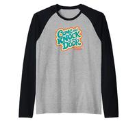 Three's Company Come And Knock On Our Door Retro Typography Maglia con Maniche Raglan