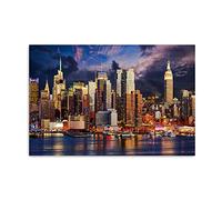 THREMA Stampe e Quadri su Tela Paesaggio. Città di New York Dipinti su tela Natura Wall Art Poster e Stampa Quadro Moderno Soggiorno Decorazione Domestica 80x120cm31 x47 Senza cornice