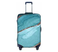 Thril Copertura elastica per valigie trolley con texture astratte creative per donne e ragazze, grande, Texture marmo ciano Art1, M