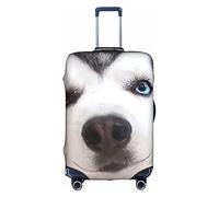 Thril Funny Husky Trolley Valigie Copertura Elastica Copertura Delle Signore Ragazze Dei Bagagli Grande, bianco, M