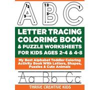 Thrive Creative ABC Letter Tracing Coloring Book & Puzzle Worksheets (Tascabile)