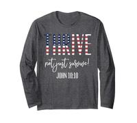 Thrive Not Just Survive John 10:10 Bibbia Passage Bandiera USA Maglia a Manica