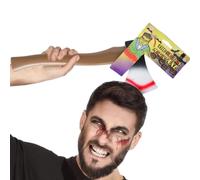 Through Head Axe - Prop Scary Accessory, Funny Horror Costume, Cleaver Clea | Scary Headbands Through Head Axe Prop Scar Fake Axe Headpiece, Cosplay Headwear, Creepy Dress Up Accessory, Stage Performance