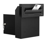 Through The Door Mail Drop Box - 1.2mm Steel Payment Dropbox - Door Mount Theft Proof Mailbox - Locking Deposit Drop Box for Night Key, Deposit, Cash, and Rent (Black)