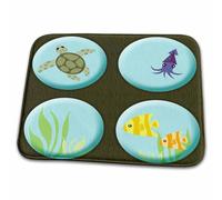 Through The Looking Glass Ocean View Sea Turtle Fish Green And Blue Designs Under The Sea Tappeto Da Bagno Trappola Sporco Zerbino Asciugapassi Assorbente Tappeto Entrata Per Cucina 40X60 Cm