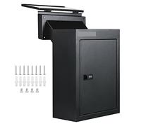 Through-the-Wall Mailbox Letter Drop Box Rainproof W/Adjustable Chute Deposit & Code Lock For Home/Office Black Alta Efficienza