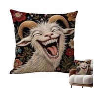 Throw Pillow Covers - 45x45cm Screaming Goat Design Soft Pillowcase | Throw Pillow Cases for Bed Living Room Home Cabin Holiday Winter Farmhouse Outdoor