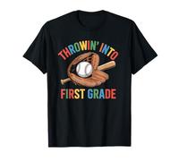 Throwin Into First Grade Baseball Back To School Maglietta
