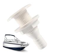 Thru Hull Fittings, Marine Drain Connector, Boat Deck Outlet, Corrosions Resistant Threaded Design, Easy Water Flow Installation, Perfect for Yacht Kayak Bilge Pump Drainage System, White