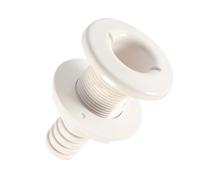 Thru Hull Fittings, Yacht Through Hull Connector, Compact Heavy Duty Design Marine Deck and Floor Drainage Accessory for Kayak, Bilge Water Management, Easy to Use, White Color