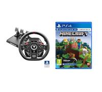 Thrustmaster T248R Volante da Corsa Pelle Traforata Premium Display Interattivo LCD Force Feedback Ibrido 3.1 Nm Pedali T3PM PS5/PS4/PC + Minecraft Starter Collection PlayStation 4