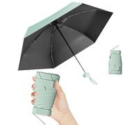 Thryviel Ombrello da Viaggio Pieghevole, Mini Ombrello Portatile Anti UV UPF 50+, Antivento per Sole e Pioggia, Ombrellino da Sole Donna Tascabile (#05)