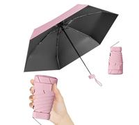 Thryviel Ombrello da Viaggio Pieghevole, Mini Ombrello Portatile Anti UV UPF 50+, Antivento per Sole e Pioggia, Ombrellino da Sole Donna Tascabile (#03)