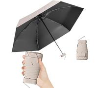 Thryviel Ombrello da Viaggio Pieghevole, Mini Ombrello Portatile Anti UV UPF 50+, Antivento per Sole e Pioggia, Ombrellino da Sole Donna Tascabile (#01)
