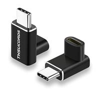 Thsucords Adattatore angolare USB C 90 Gradi 2 Pezzi, Up&Down PD 100W 4K Video 20Gbps USB Tipo C 3.2 Gen2 Estensione Maschio a Femmina per Steam Deck, Switch, MacBook