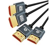 Thsucords Ultra Sottile 8K 4K Cavo HDMI 5M 2 Pezzi, Flessibile Morbido ad alta velocità HDMI 2.1 Supporto 4K@120Hz 8K@60Hz 48Gbps Compatibile con Roku TV/HDTV/PS5/Blu-ray