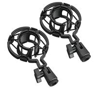 ThtRht Confezione da 2 supporti universali per microfono, antiurto, antivibrazioni, per microfono portatile, supporto dinamico per microfono stereo, diaframma a condensatore, braccio braccio