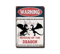 THUANCKY Targa in latta vintage con scritta "Beware of the drag", cartello di avvertimento in metallo per casa, bar, caffè, decorazione da parete retrò, 20 x 30 cm