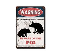 THUANCKY Targa in latta vintage con scritta "Beware of the Pig", cartello di avvertimento in metallo per casa, bar, caffè, decorazione da parete retrò, 20 x 30 cm