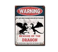 THUANCKY Targa in metallo vintage con scritta in lingua inglese "Beware of the drag", per casa, bar, caffè, decorazione da parete retrò, 30,5 x 40,6 cm