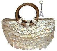 THUCHENYUC Borse Estive con Perline di Conchiglie, Borsetta con Perline di Conchiglie Borsa A Tracolla con Paillettes Borsa con Perline di Perle Pochette con Paillettes for Donna