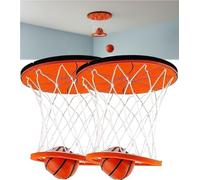 THUCHENYUC Canestro da Basket da Appendere al Soffitto, Canestro da Basket Portatile da Soffitto Swish Mini Gioco da Basket for Camera da Letto Divertente Gioco da Parete con Palla(2SET)