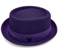THUCHENYUC Cappello Estivo in Rete Traspirante Pork Pie, Berretto da Golf da Viaggio da Spiaggia Ripiegabile in Paglia retrò Traspirante(Style 10)