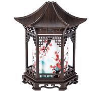 THUCHENYUC Diffusore di Aromi E Luce Notturna Zen Pavilion Lantern, Umidificatore da Giardino Zen in Stile Giapponese, Diffusore di Oli Essenziali da 160 Ml con 2 modalità di Nebbia(Brown)