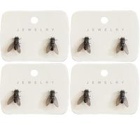 THUCHENYUC Orecchini A Forma di Mosca, 2/4 Paia di Orecchini A Forma di Mosca Realistici, Orecchini A Forma di Mosca Domestica Astratta, Orecchini A Forma di Insetto Mosca Domestica(Black*4)
