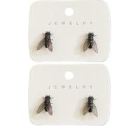 THUCHENYUC Orecchini A Forma di Mosca, 2/4 Paia di Orecchini A Forma di Mosca Realistici, Orecchini A Forma di Mosca Domestica Astratta, Orecchini A Forma di Insetto Mosca Domestica(Black*2)