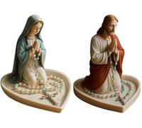 THUCHENYUC Portarosario Della Vergine Maria, Elegante Scatola Portarosario For La Preghiera Della Madonna, Regalo Religioso, Regalo Cattolico, Scultura Sacra Cattolica Cuore(Style 1+Style 2)