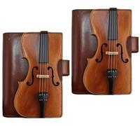 THUCHENYUC Quaderno In Pelle Vintage For Violino, Diario Ricaricabile Con Aspetto Fatto A Mano 200 Pagine A5 A Righe Diario In Pelle PU For Studio For Musicisti Scrittori Insegnanti Studenti(2pcs)