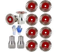 THUCHENYUC Set di Lame for Sega Diamantate da 1,57", Lama for Incisione Diamantata da 40 Mm E Kit for Sega con Flangia Rimovibile Taglio di Precisione della Pietra Semplificato(8Pcs)