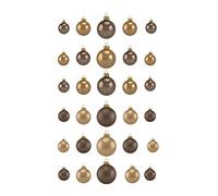 Thüringer Glas Design - Set di 12 Palline di Natale, da 6 cm, 6 a Tinta Unita e 6 Decorate, 4 Colori, Cappucciono, 30-Teilig Uni