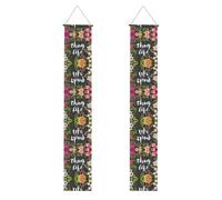 Thug Life Flowers Banner decorativo per portico (verticale) banner di benvenuto adatto per appendere all'aperto 11,8 × 70,9 cm