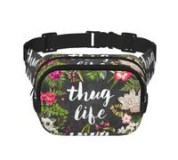 Thug Life - Marsupio elegante e pratico, regolabile, perfetto per viaggi e attività all'aperto, Nero , Taglia unica