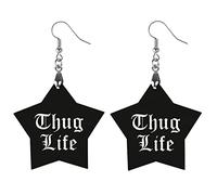 Thug Life - Orecchini pendenti in legno da donna