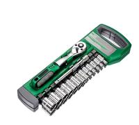 THUJMGH Chiavi dinamometriche Set di bussole da 1/4"-3/8"-1/2", metriche e imperiali con chiave a cricchetto a sgancio rapido, modello 72 denti Chiave Dinamometrica(15pcs)