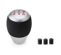 THUJMGH Leve freno a mano Testa del cambio con pomello a 5 velocità per auto adattatore M8 M10 M12 Pomello per in alluminio Leva Leve del freno a mano per auto(Silver)