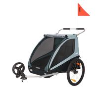 THULE COASTER XT RIMORCHIO BICI BAMBINI BLU 2 POSTI DOPPIO SEGGIOLINO SICURO