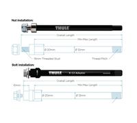 Thule M12 X 1.75 Perno Passante Con Dado Di Fissaggio 209mm Nero/Argento