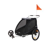 Thule - Rimorchio per bici a 2 posti trasformabile in passeggino - Coaster XT Black - Nero