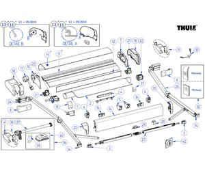 Thule tappo terminale motore sinistro per tenda da sole omnistor 9200 230 volt - colore beige crema ricambio thule 1500603671