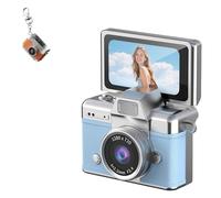 Thumb-Sized Flip Screen Mini Camera, Mini Keychain Digital Cameras, 180°Flip Screen, Video Mode, Multi-Style Beauty Filters